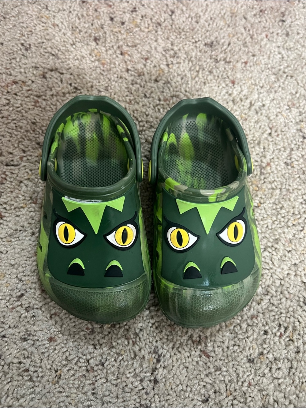 Members Mark Kids' Green Dino Clog Shoes - Playful Monster Design
